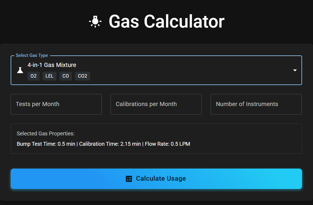 CylinderUsage Screenshot
